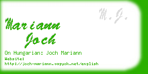 mariann joch business card